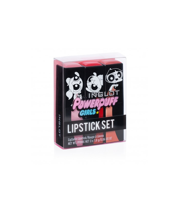 Набор помад для губ INGLOT THE POWERPUFF GIRLS LIPSATIN LIPSTICK SET